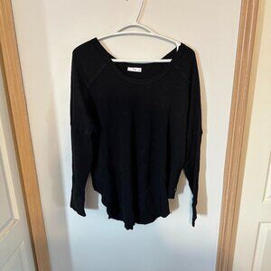 Black waffle long sleeve